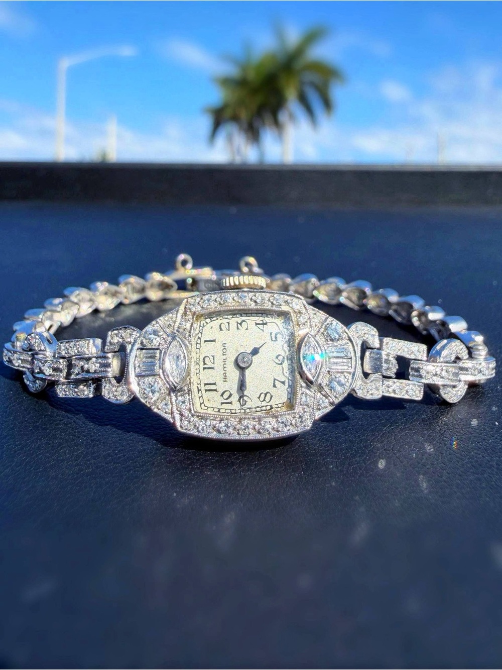 Art Deco Vintage Hamilton Platinum & 14k white gold 1.25CTW Natural Diamond - Picture 5 of 13